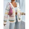 image:imagechouyatou Women Fall Lightweight Cardigan Sweater Open Front Casual Oversized Cardigan TopRainbow