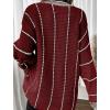image:imagechouyatou Womens 2025 Fall Striped Pullover Sweater Loose Fit VNeck Knitted Winter Sweater Jumper TopsRed