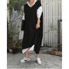 image:imagechouyatou Womens 2025 Sleeveless Midi Long Knitted Sweater Dress Casual Loose VNeck Sweater Vest DressBlack