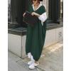 image:imagechouyatou Womens 2025 Sleeveless Midi Long Knitted Sweater Dress Casual Loose VNeck Sweater Vest DressGreen