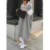image:imagechouyatou Womens 2025 Sleeveless Midi Long Knitted Sweater Dress Casual Loose VNeck Sweater Vest DressGrey