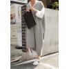 image:imagechouyatou Womens 2025 Sleeveless Midi Long Knitted Sweater Dress Casual Loose VNeck Sweater Vest DressGrey