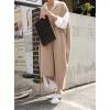 image:imagechouyatou Womens 2025 Sleeveless Midi Long Knitted Sweater Dress Casual Loose VNeck Sweater Vest DressKhaki