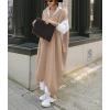 image:imagechouyatou Womens 2025 Sleeveless Midi Long Knitted Sweater Dress Casual Loose VNeck Sweater Vest DressKhaki