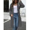 image:imagechouyatou Womens Button Down Hooded Long Cardigan Sweaters 2025 Fall Trendy Hoodie Sweater Outwear CoatBlack