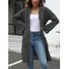 image:imagechouyatou Womens Button Down Hooded Long Cardigan Sweaters 2025 Fall Trendy Hoodie Sweater Outwear CoatBlack