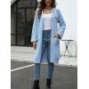 image:imagechouyatou Womens Button Down Hooded Long Cardigan Sweaters 2025 Fall Trendy Hoodie Sweater Outwear CoatBlue