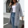 image:imagechouyatou Womens Button Down Hooded Long Cardigan Sweaters 2025 Fall Trendy Hoodie Sweater Outwear CoatGray