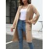 image:imagechouyatou Womens Button Down Hooded Long Cardigan Sweaters 2025 Fall Trendy Hoodie Sweater Outwear CoatKhaki