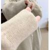 image:imagechouyatou Womens Casual Hooded Long Cardigan Sweaters Slouchy Oversized Knitted Duster Trench Coat Outerwear JacketApricot