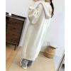 image:imagechouyatou Womens Casual Hooded Long Cardigan Sweaters Slouchy Oversized Knitted Duster Trench Coat Outerwear JacketBeige White