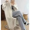 image:imagechouyatou Womens Casual Hooded Long Cardigan Sweaters Slouchy Oversized Knitted Duster Trench Coat Outerwear JacketBeige White