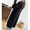 image:imagechouyatou Womens Casual Hooded Long Cardigan Sweaters Slouchy Oversized Knitted Duster Trench Coat Outerwear JacketBlack