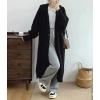 image:imagechouyatou Womens Casual Hooded Long Cardigan Sweaters Slouchy Oversized Knitted Duster Trench Coat Outerwear JacketBlack