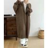 image:imagechouyatou Womens Casual Hooded Long Cardigan Sweaters Slouchy Oversized Knitted Duster Trench Coat Outerwear JacketCoffee