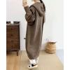 image:imagechouyatou Womens Casual Hooded Long Cardigan Sweaters Slouchy Oversized Knitted Duster Trench Coat Outerwear JacketCoffee