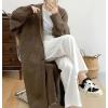 image:imagechouyatou Womens Casual Hooded Long Cardigan Sweaters Slouchy Oversized Knitted Duster Trench Coat Outerwear JacketCoffee