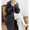 image:imagechouyatou Womens Casual Hooded Long Cardigan Sweaters Slouchy Oversized Knitted Duster Trench Coat Outerwear JacketGray