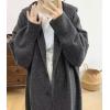 image:imagechouyatou Womens Casual Hooded Long Cardigan Sweaters Slouchy Oversized Knitted Duster Trench Coat Outerwear JacketGray