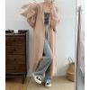 image:imagechouyatou Womens Casual Hooded Long Cardigan Sweaters Slouchy Oversized Knitted Duster Trench Coat Outerwear JacketPink