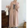 image:imagechouyatou Womens Casual Hooded Long Cardigan Sweaters Slouchy Oversized Knitted Duster Trench Coat Outerwear JacketPink
