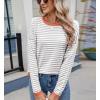 image:imagechouyatou Womens Casual Striped Crewneck Sweaters 2025 Color Block Long Sleeve Knitted Sweater TopsGray