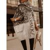 image:imagechouyatou Womens Color Block Leopard Print Open Front Hooded Long Knit Cardigan Sweaters with PocketsLight Gray