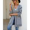 image:imagechouyatou Womens Color Block Vertical Striped Open Front Y2k Graffiti Print Fake Pocket Long Cardigan SweaterGray