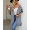 image:imagechouyatou Womens Color Block Vertical Striped Open Front Y2k Graffiti Print Fake Pocket Long Cardigan SweaterGray