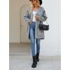 image:imagechouyatou Womens Color Block Vertical Striped Open Front Y2k Graffiti Print Fake Pocket Long Cardigan SweaterGray