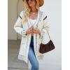 image:imagechouyatou Womens Color Block Vertical Striped Open Front Y2k Graffiti Print Fake Pocket Long Cardigan SweaterWhite