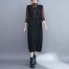 image:imagechouyatou Womens Cute Sleeveless Overall Knit Sweater Dress Jumper Midi Crewneck Maxi Long Tank DressBlack