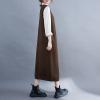 image:imagechouyatou Womens Cute Sleeveless Overall Knit Sweater Dress Jumper Midi Crewneck Maxi Long Tank DressBrown