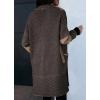 image:imagechouyatou Womens Diagonal Stripe Midi Long Cardigan Sweaters Open Front Color Block Chunky Knit CoatiganBrown