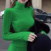image:imagechouyatou Womens Fall Sexy Bodycon Pencil Turtleneck Cable Knit Midi Sweater Dress Pullover Sweater DressGreen