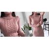 image:imagechouyatou Womens Fall Sexy Bodycon Pencil Turtleneck Cable Knit Midi Sweater Dress Pullover Sweater DressPink