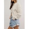 image:imagechouyatou Womens Fall Y2K Long Sleeve Button Down Cardigan Sweater Loose Casual Ribbed Knit Crop CardiganApricot