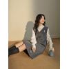 image:imagechouyatou Womens Floral Embroidered Sweater Overall Jumper Dress Sleeveless A Line Tank Knit Midi Long DressGray