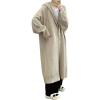 image:imagechouyatou Womens Casual Hooded Long Cardigan Sweaters Slouchy Oversized Knitted Duster Trench Coat Outerwear JacketApricot
