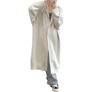 image:imagechouyatou Womens Casual Hooded Long Cardigan Sweaters Slouchy Oversized Knitted Duster Trench Coat Outerwear JacketBeige White