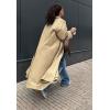 image:imagechouyatou Womens 2025 Fall Single Breasted Maxi Long Trench Coat Loose Cotton Business Casual OvercoatKhaki