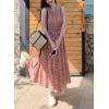 image:imagechouyatou Women Summer Boho Button Down Gingham Dress Business Casual Cotton Flowy Plaid Midi Shirt DressRed