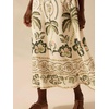 image:imagechouyatou Womens Sexy V Neck Floral Print Maxi Dress Flare Short Sleeve Beach Vacation Mexican Long DressApricot