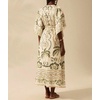 image:imagechouyatou Womens Sexy V Neck Floral Print Maxi Dress Flare Short Sleeve Beach Vacation Mexican Long DressApricot