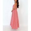 image:imagechouyatou Womens Striped Back Smocked Maxi Dress Sexy Spaghetti Strap Ruffle Hem Bohemian Flowy Swing Long DressRed