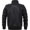 image:imagechouyatou Mens Casual Full Zip Lightweight Moto Pu Leather Quilted Bomber Jacket EpauletBlack