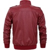 image:imagechouyatou Mens Casual Full Zip Lightweight Moto Pu Leather Quilted Bomber Jacket EpauletDark Red