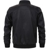 image:imagechouyatou Mens Essential Sports Zip Lightweight Pu Leather Varsity Bomber JacketBlack