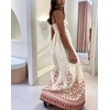 image:imagechouyatou Womens Sexy Spaghetti Strap Floral Printed Flowy Swing Bohemian Party Maxi Long Dress with PocketsPink