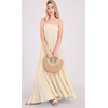 image:imagechouyatou Womens Summer Boho Flowy Spaghetti Strap Maxi Dress Smocked Back Casual Swing Beach SundressLight Khaki